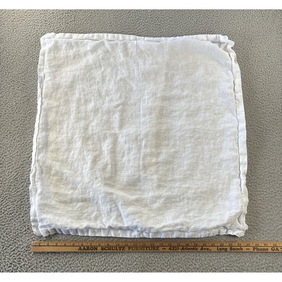 Quince Linen Euro Pillow Sham (1) White - Picture 2 of 7